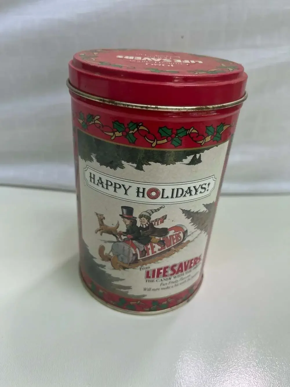 Vtg 1989 Limited Edition Lifesavers Holiday Keepsake Tin Collectible Red 5.5